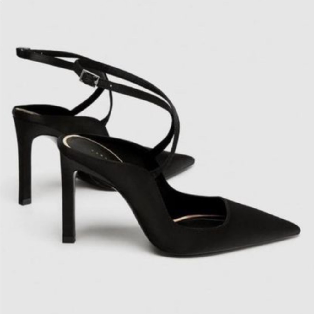 Zara satin pointed toe stiletto heels